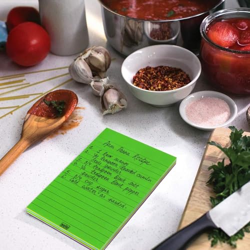 Image of SOLO Memo Ruled Blocks Pack of 2, 100 Tear-Off Sheets in 5 Different Color with 80 GSM, Fountain Pen Friendly Lined Pages for School & College Project, Assignment & Practical (Portrait, 105 x 148 mm)