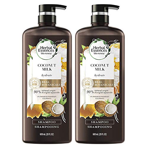 Herbal Essences, Shampoo With Natural Source Ingredients, Color Safe, BioRenew Coconut Milk, 20 fl oz, Twin Pack