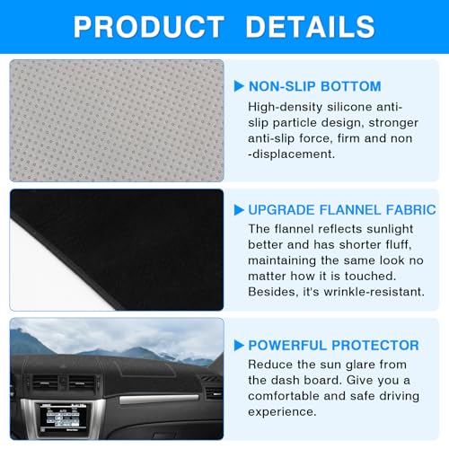 Image of Autorder Dashboard Cover Mat for 2006-2009 Ford Fusion /Mercury Milan Accessories Dash Cover Upgrade Flannel Dash Mat Sunshade Glare UV Rays Protector