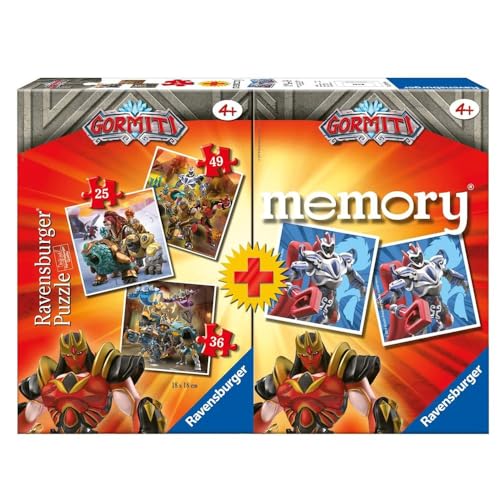 Ravensburger - Multipack Memory+ 3 Puzzle Gormiti (20519), Color/Modelo Surtido