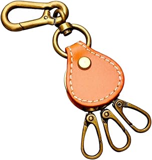 brandname Wwxuanke 1 Pcs Leather Keychain Combination Keychain Top Layer Cowhide Handmade Pendant Keychain Leather Car Keychain Key Rope (Camel), 5.9 inches*1.57inchs
