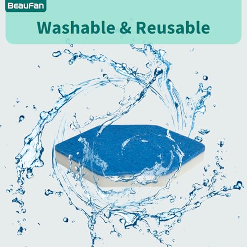 Beaufan 6 Pack Bad und Wanne Mop Nachfüllungen Ersatz Kompatibel mit Vileda Bath Magic Bad Multi-Oberflächen-Schwamm