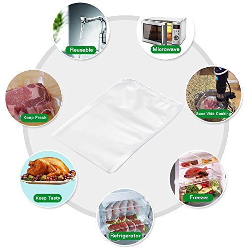 Vacuum Sealer Bags,Food Saver Bags 100 Pint Size 6"x10",Sous Vide Bags,Commercial Grade for Food Storage, by KitchenBoss - Thumbnail 2