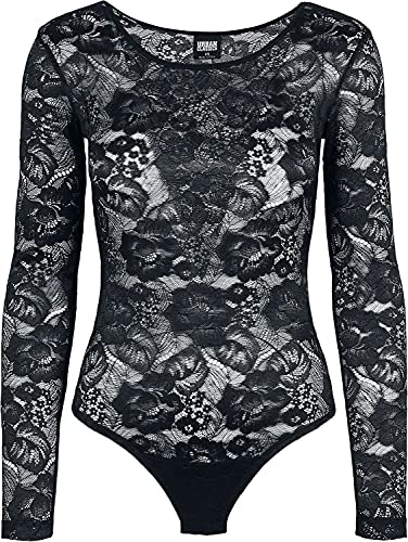Urban Classics Ladies Lace Longsleeve Body Frauen Body schwarz M 91%...