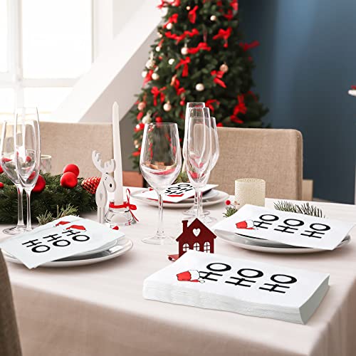Hotop 100 Pieces Christmas Napkins Paper Disposable Cocktail Napkins Guest Bathroom Napkins Christmas Tissue Decorative For Christmas Holiday Lunch Tea Birthday Xmas Party Supplies #TOP4