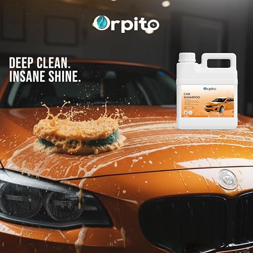 Image of Car Shampoo 5L Multi Fragrance | High Foam Car Wash Liquid | Deep Cleaning Formula | pH Neutral Paint Safe | Removes Dust & Grime | Glossy Finish Wash (1, orange)
