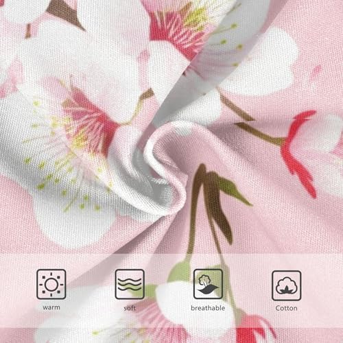 White Pink Cherry Blossom Flowers Toddlers Underwear Floral 2t Cotton Panties for Girl Durable Undies Kids Briefs3