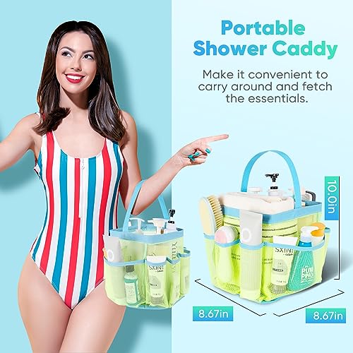 Image of EUDELE Mesh Shower Caddy Portable, 8-Pocket Large Capacity, Quick Dry, Easy Clean, Ideal for Beach, Swimming, Gym, Travel