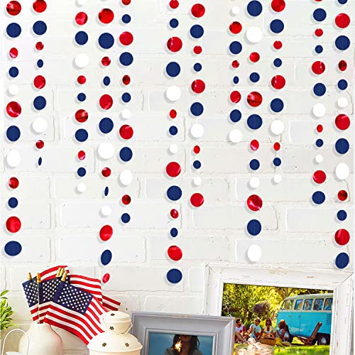46ftnavyblueredwhitecircledotsgarlandsroyalblueredhangingpaperpolkadotsstreamerfor4thofjulyamericanindependencedayusanationaldaypatrioticveteranspartydecorationssupplies Urban Country Home Decor 46 ft navy blue red white circle dots garlands royal blue red hanging paper polka dots streamer for 4th of july american independence day usa national day patriotic veterans party decorations supplies urban country home decor