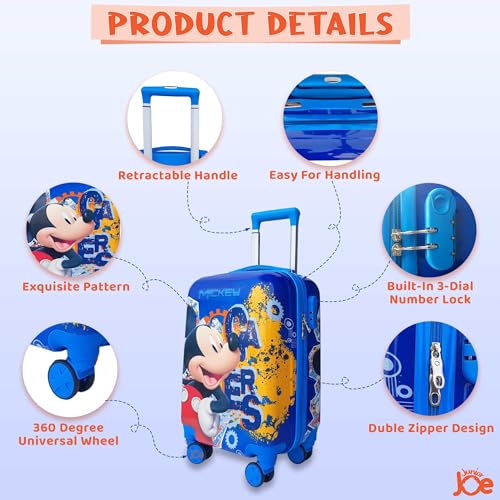 Image of JUNIOR JOE 20 Inch Kids Suitcase with 4 Wheel Travel Trolley Bag (4 Day Trip) (Design-1, 20 INCH)