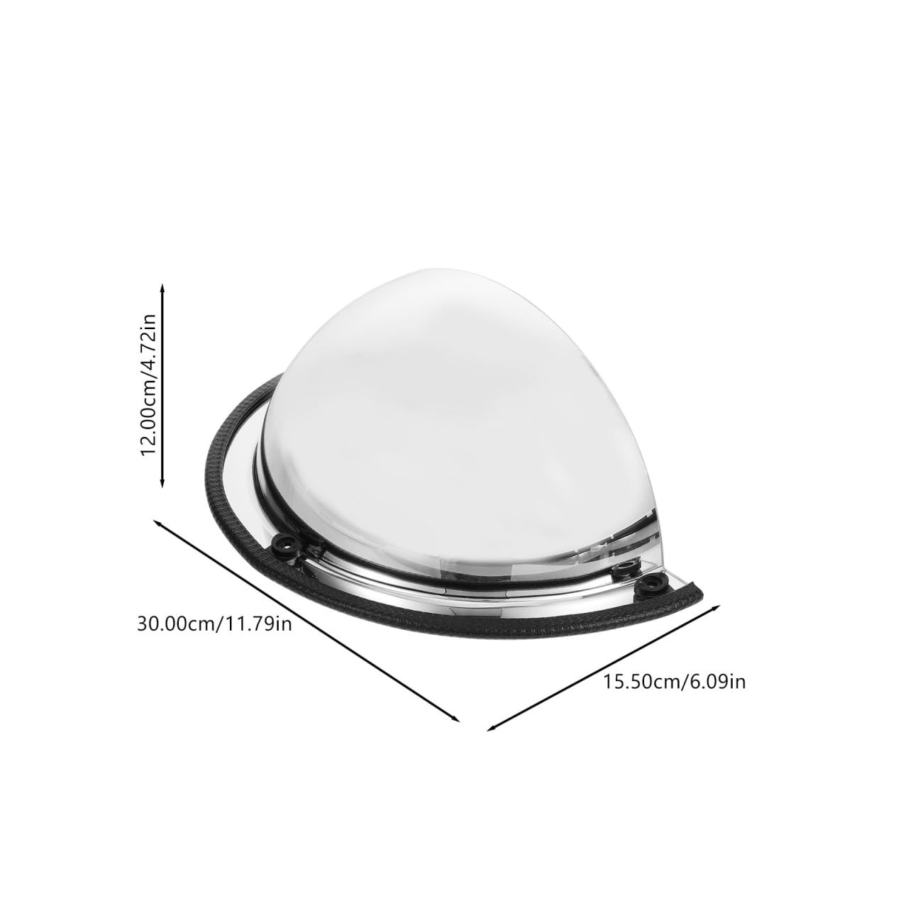 Miroir d'angle convexe de sécurité en acrylique avec bord noir pour allée, entrepôt, bureau, parking, supermarché, 180 degrés