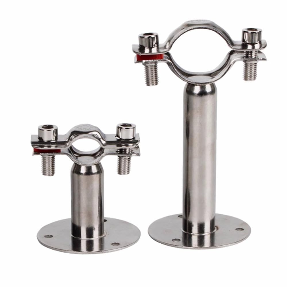 x Edelstahl-Rohrhalterung – 12–89 mm Rohrclip-Unterstützung mit 50/100/150 mm Basisstangen, 38,40 mm L100 mm