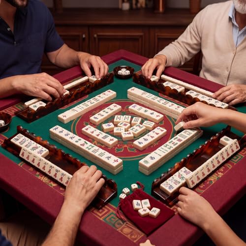 Set de 4 estantes para Mahjong con empujador magnético miniatura 3