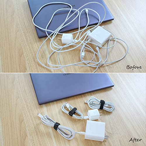 Oneleaf 80Pcs Reusable Cable Ties, Black Adjustable 6-Inch Cord Organizer Ties thumb #4