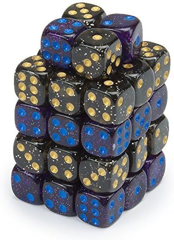 Wiz Dice - Galactic Conquest War Dice - D6 Dice for Tabletop RPG Adventure Games with a Dice Bag - DND Dice Set, Suitable for Warhammer and Dice Games Alike - Chaos Nebula/Silent Void - 12mm - 40 ct
