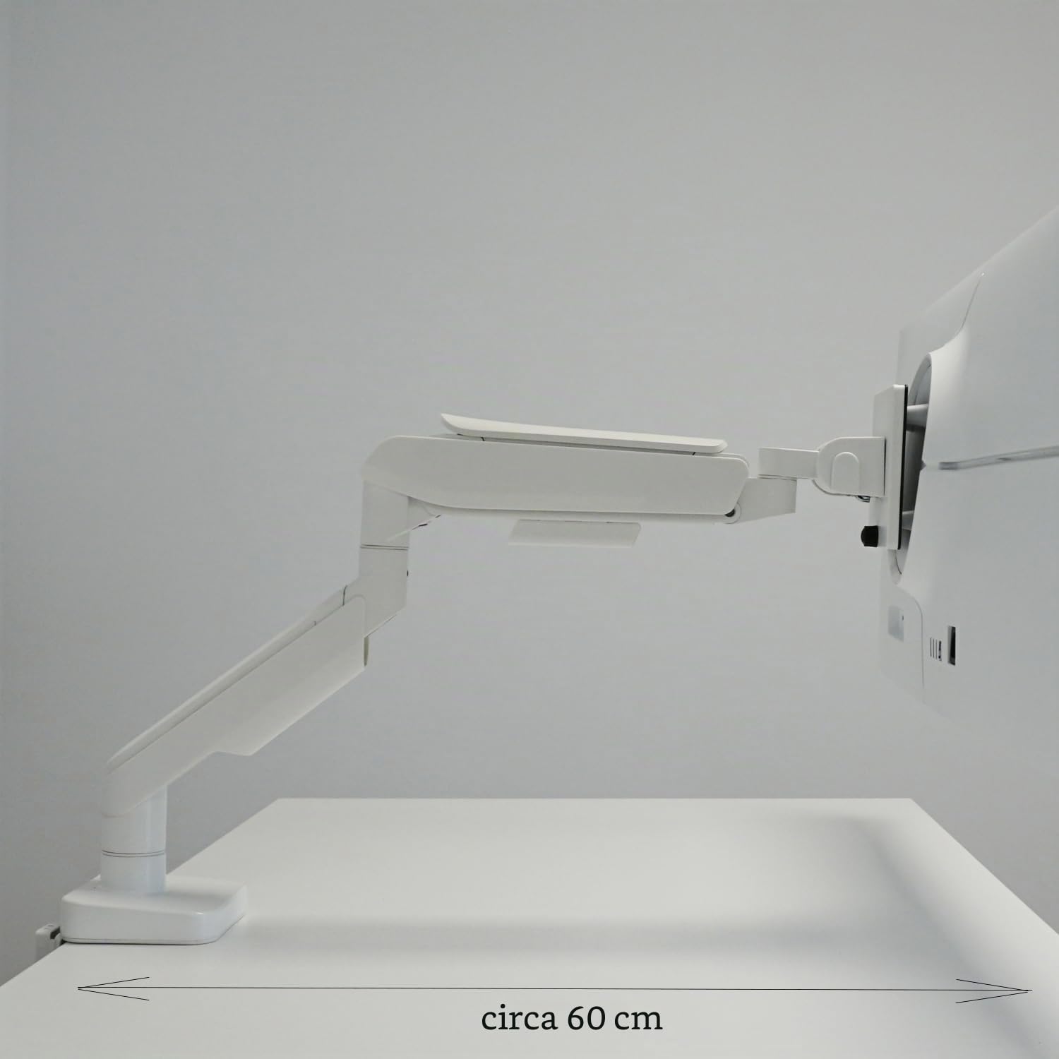 LC-POWER Supporto Monitor Scrivania per Schermi da 17-49 - Regolabile in Altezza e Angolazione - Estensione di 60 cm - Resistente e Versatile - VESA 75x75 mm, 100x100 mm