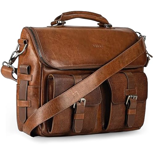 VELEZ Tan Full Grain Leather Messenger Bag