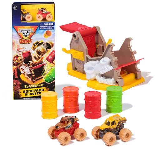 2 MINI VEICOLI MONSTER JAM: questo set di gioco Monster Jam include 2 veicoli Monster Jam Mini Monster Mutt e Earth Shaker. Fai gare testa a testa ed esegui acrobazie aeree strepitose
