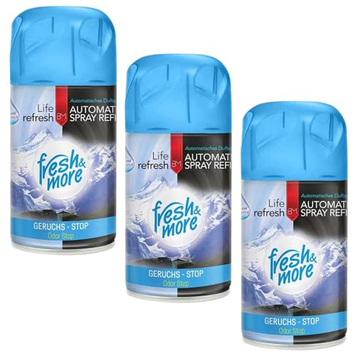 Fresh & More Lufterfrischer Nachfüller (3er Pack) 250ml, Geruchs-Stop
