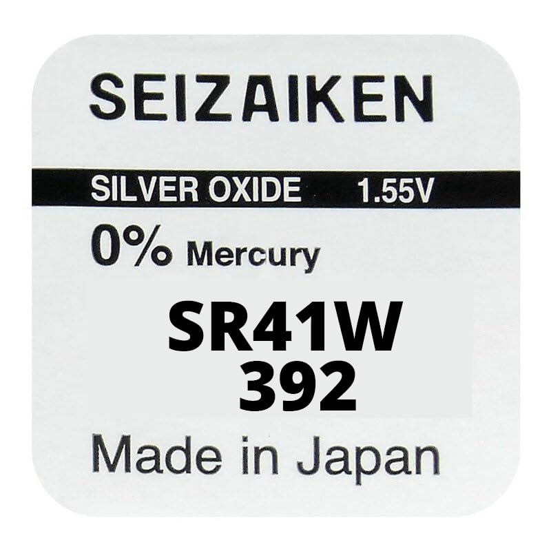 One Seizaiken Watch Battery 392 SR41W 1.55V For Watches By Seiko Instruments Inc. 0% Mercury