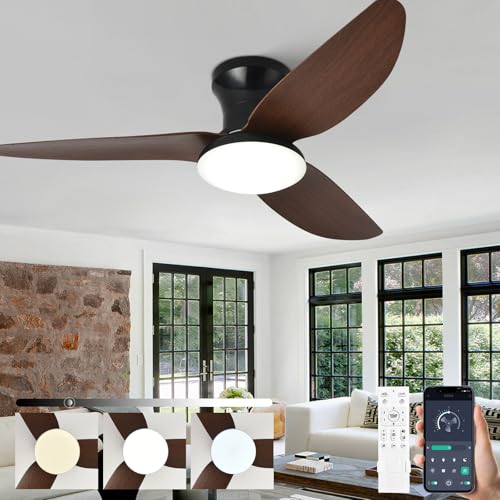 Ventilateur De Plafond Silencieux Avec Lumiere Et Telecommande,100cm Moderne LED Lustre Avec...