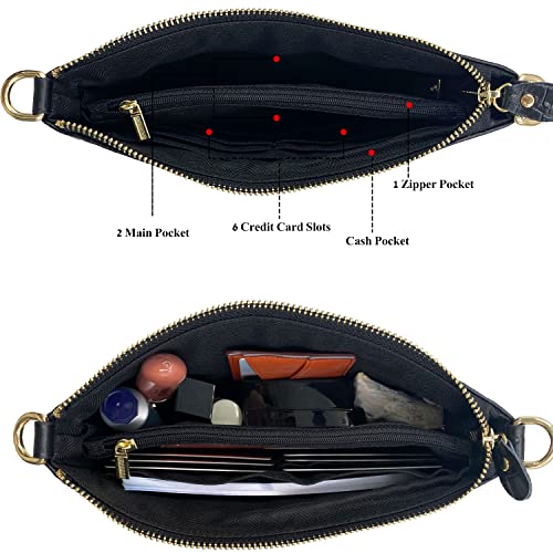 Image of Beurlike Leather Wristlet Wallet Clutch Purses For Women Small Crossbody Phone Bags