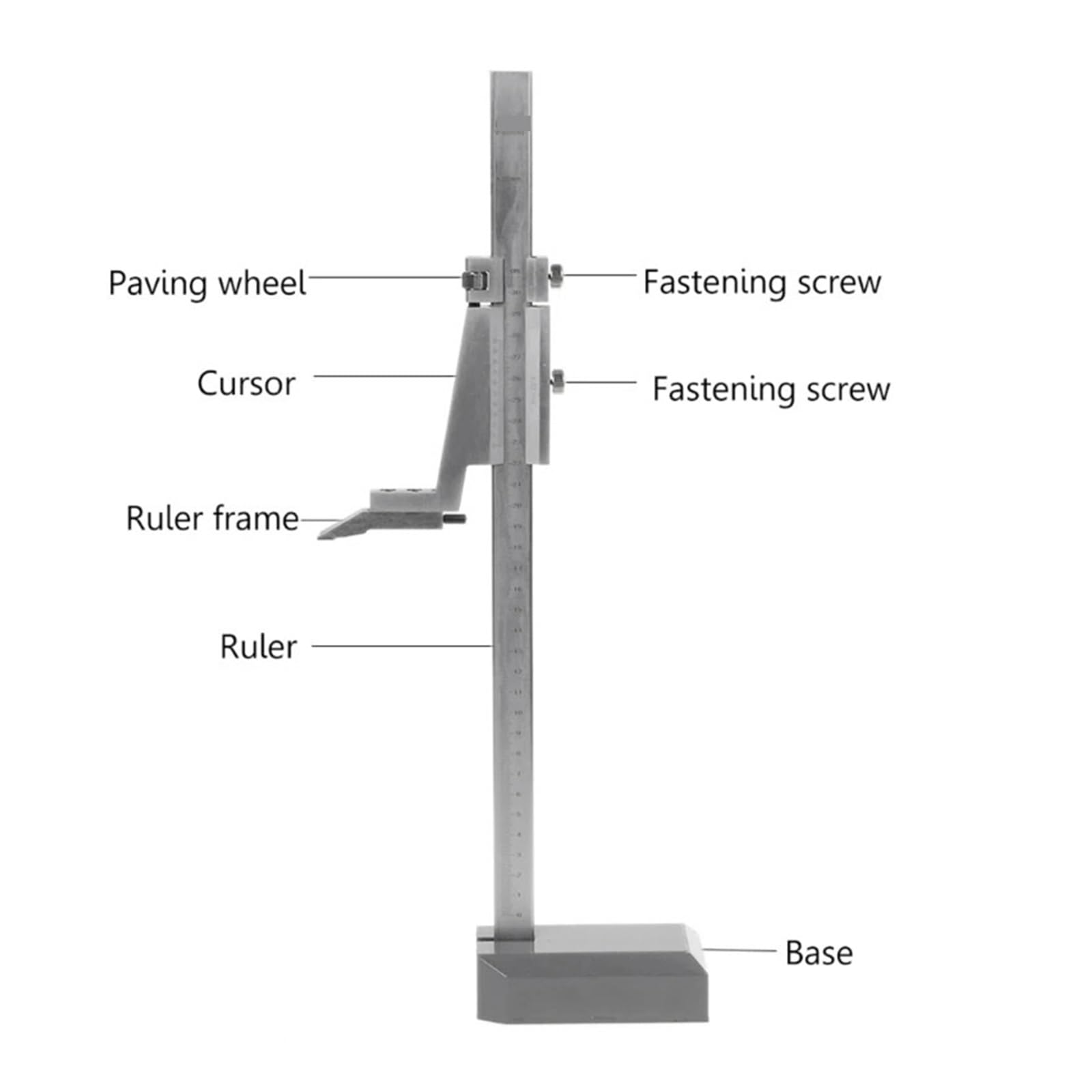 Medidor de Altura Calibradores Vernier de Altura, calibrador Vernier de Acero Inoxidable con Soporte de 0-300mm, Regla de Marcado de Mesa de carpintería, 1 ud.