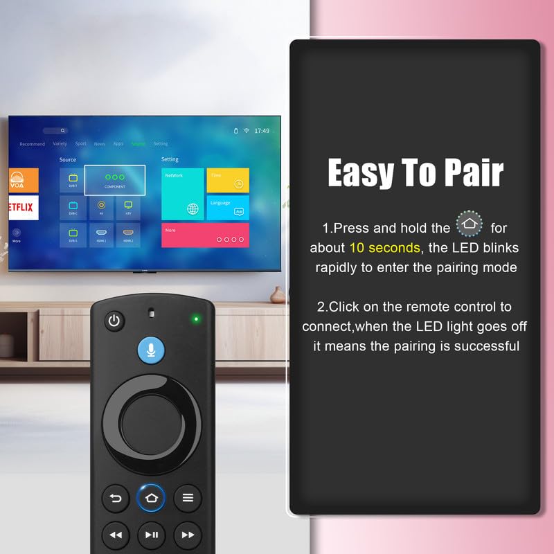 Image of Remote Fire Replacement Voice Control Compatible with All FireSeries, for Fire TV Stick 4K /Lite /4K Max /HD, for Firestick Cube(3rd /2nd Gen), for Insignia,Pioneer Fire Smart TV