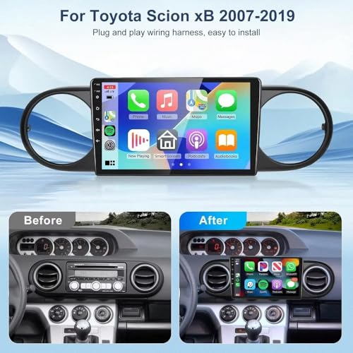 Radio Coche 2 DIN para Toyota Prius 30XW con Android Auto Inalámbrico y Bluetooth 2