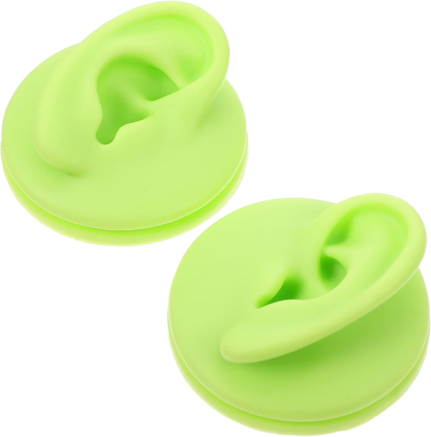 2pcs Colorful Silicone Ear Model for Piercing Practice Realistic Ear Display Prop for Earrings Flexible Teaching Tool for Jewelry Display
