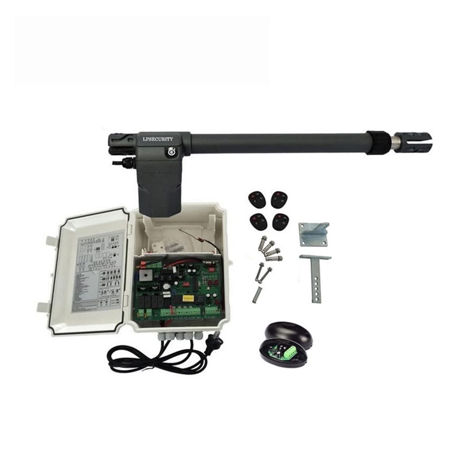 Motore per cancello scorrevole, Unità oscillante for operatore residenziale automatico con apertura a braccio oscillante singolo for sicurezza domestica/fattoria/garage/azienda(Kit4)
