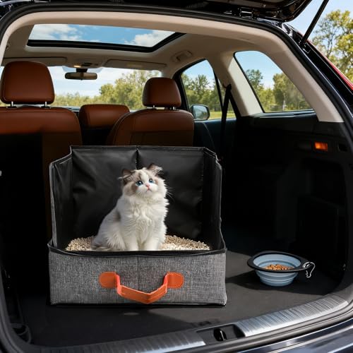 Caja de arena portátil plegable para gatos 19.7 x 15.7 x 11.8 pulg miniatura 6