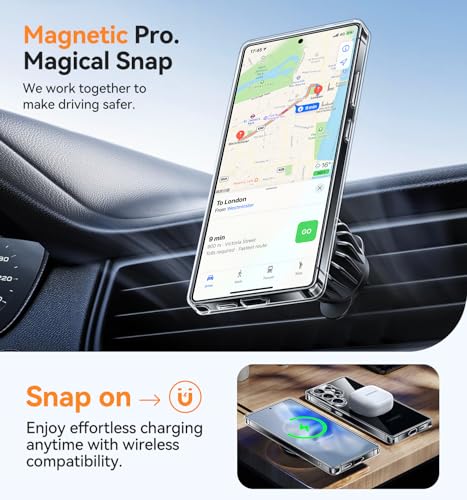 Image of CANSHN Designed for Samsung Galaxy S25 Ultra Case (2025) [Full Camera Protection] [Compatible with Magsafe], Crystal Clear