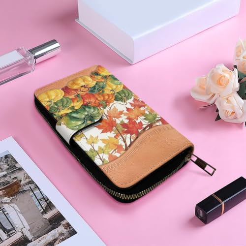 Image of COEQINE Ladies Wallets Pink Leopard Heart Black Printed Leather Phone Long Clutch Purses Check Coin Change Holder