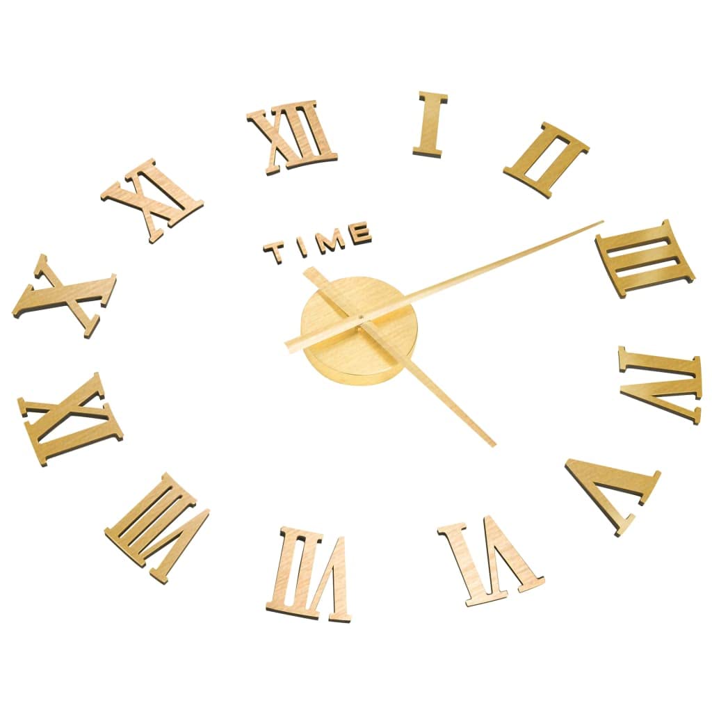 Reloj de pared 3D, diseño moderno, dorado, XXL, 100 cm, silencioso, analógico, para salón, cocina, oficina, dormitorio, con mecanismo de péndulo silencioso y decoración de pared decorativa