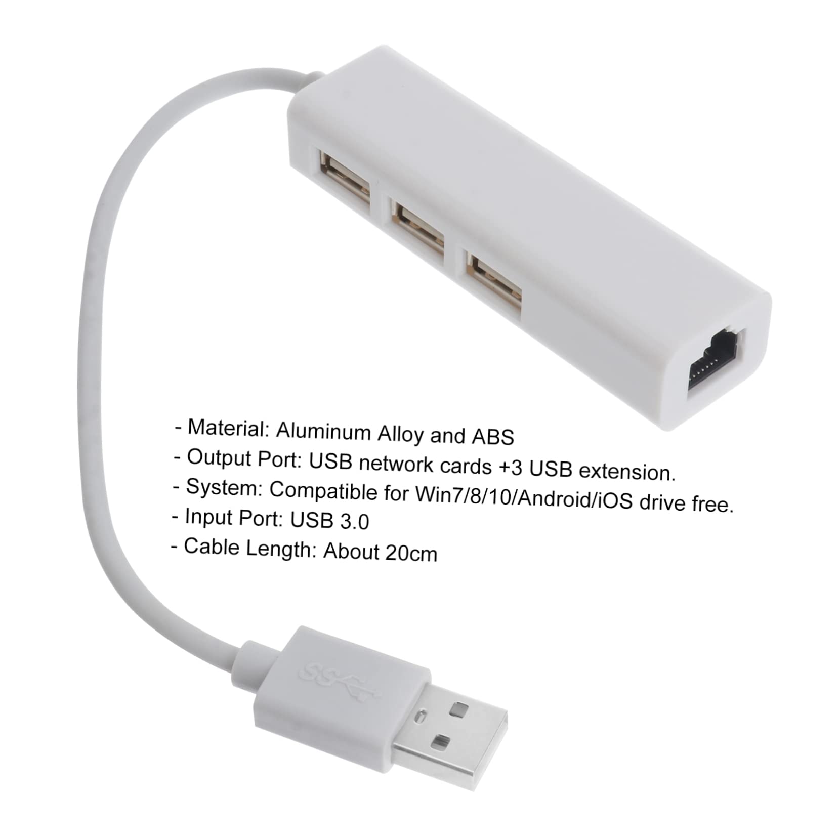 Artibetter 1pc Adapter Hub Ethernet to USB Converter Multi-Function Network Cable Hub for Laptop Desktop Tablet No Driver Needed Stable Performance High-Speed Data Transfer