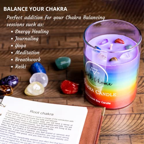 Chakra Crystal Candle - Crystals And Healing Stones Chakra Candle - Healing Candles With Crystals Inside - Spiritual Candle/Manifestation Candle For Positive Energy And Cleansing (Citronella) #TOP3