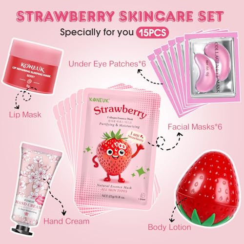 15 PACK Skincare Gift Set for Girls & Teens,Travel Kit & Stocking Stuffers With Under Eye Patches,Facial Masks,Hand Cream,Lip Mask,Body Lotions,Christmas Gifts For Teens, Women & Mothers Day - Image 3