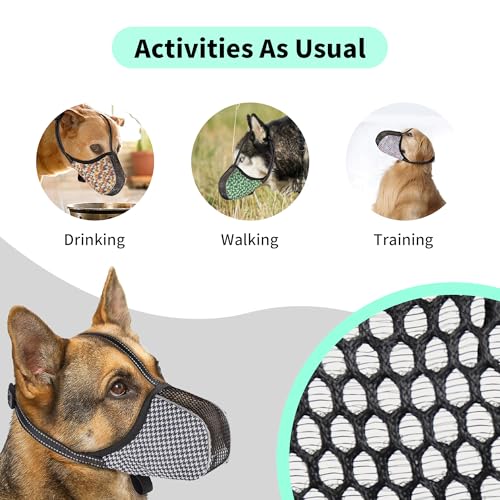 JOYPAWS Maulkorb für extra kleine Hunde, verhindert Beißen, Kauen & Bellen. Weiches, reflektierendes Air-Mesh, verstellbar, volle Abdeckung. Für Fellpflege & Schnitzen. Schwarz, XS