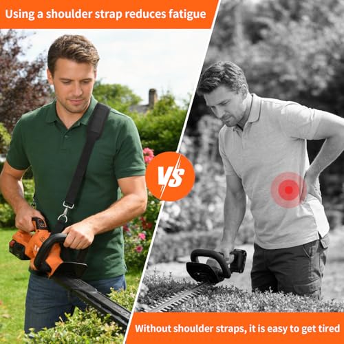 Tanmqin Hedge Trimmer Shoulder Strap, Universal Adjustable Harness for Black+Decker/for EGO/for Worx/for DEWALT/for Ryobi Cordless Bush Trimmer,Heavy Duty Nylon with Padded Comfort,Strap Only