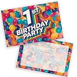 1st Birthday Party Invitations Kids - Rainbow...