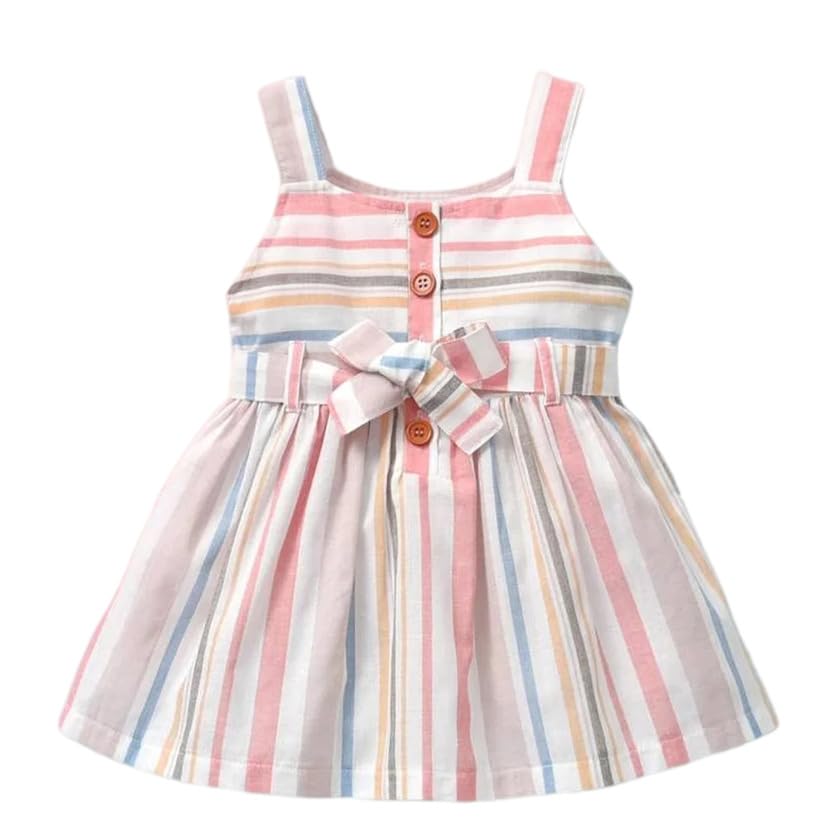 Leons Fab Kids Stylish White Floral Designer Knee-Length Frock & Dresses For Baby Girl (3-4 Years, Multicolor)