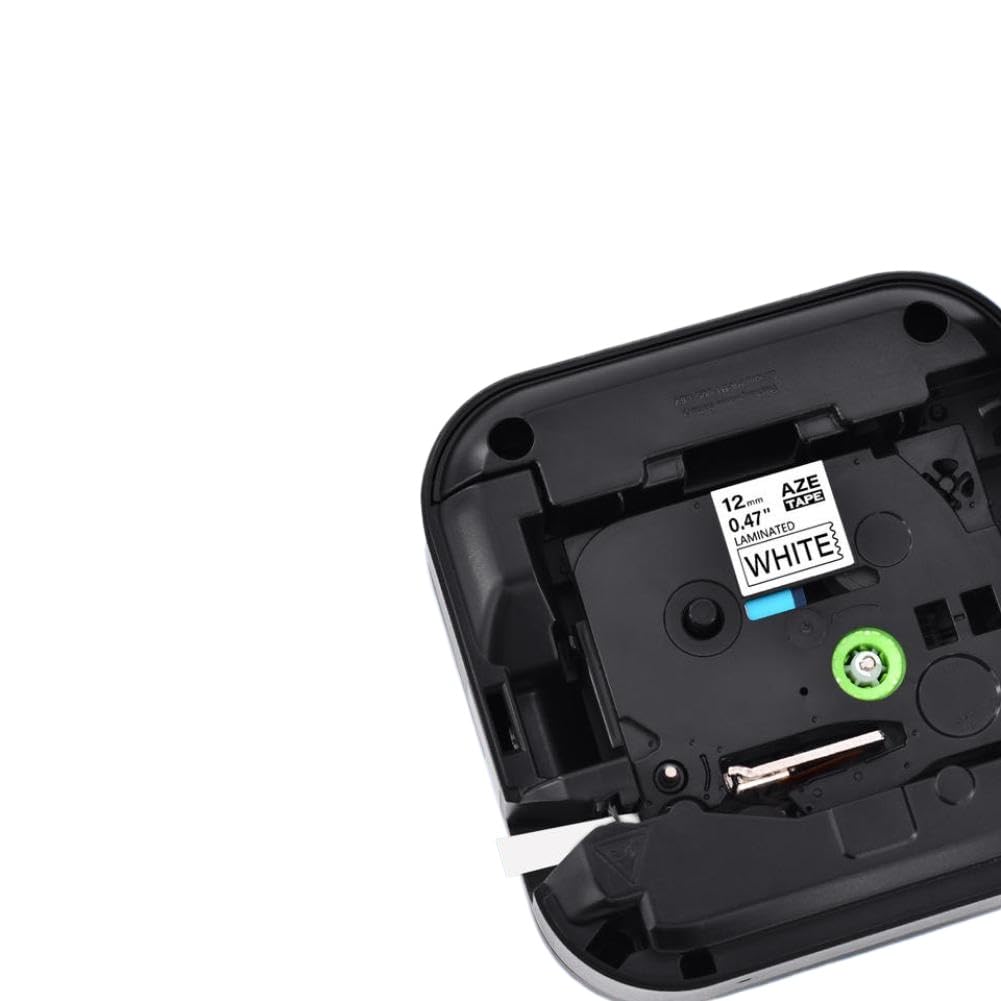 Nastro per etichette laminato standard da 5 pezzi compatibile con cassetta PT-1000 PT-H101C nero su bianco 6 mm 9 mm 12 mm 18 mm 24 mm