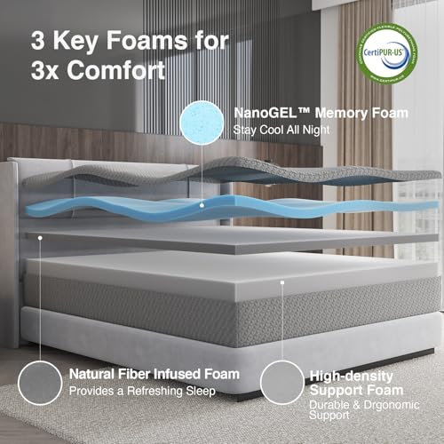 Image of Novilla Full Size Mattress 14 Inch, Cooling Memory Foam Mattress Full with Enhanced Airflow, Pressure Relief & Durable Support, CertiPUR-US Certified Full Mattresses in a Box with Breathable Fabric
