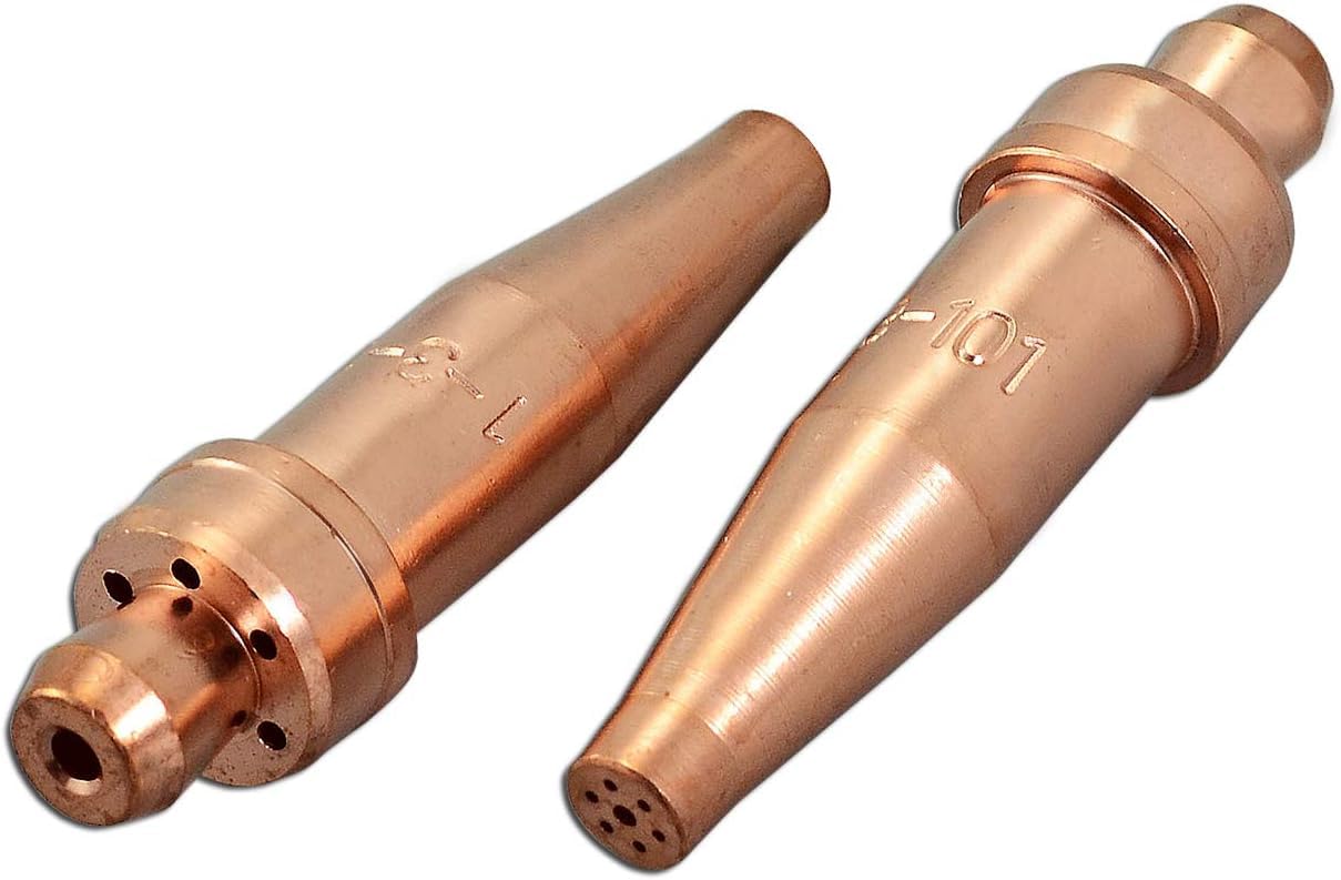 RIVERWELD Acetylene Cutting Tips 3-101 Size 1 & 3-101-1 for Victor Style Oxygen Oxy Oxyfuel Cutter Torch Pack of 2