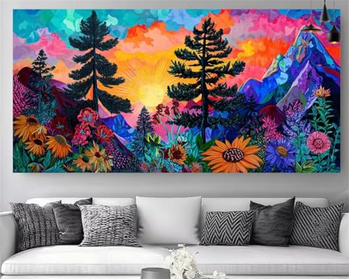 Diamond Painting Adulte XXL Tournesol 5D | Peinture Diamant Kit Complet 60x120 cm