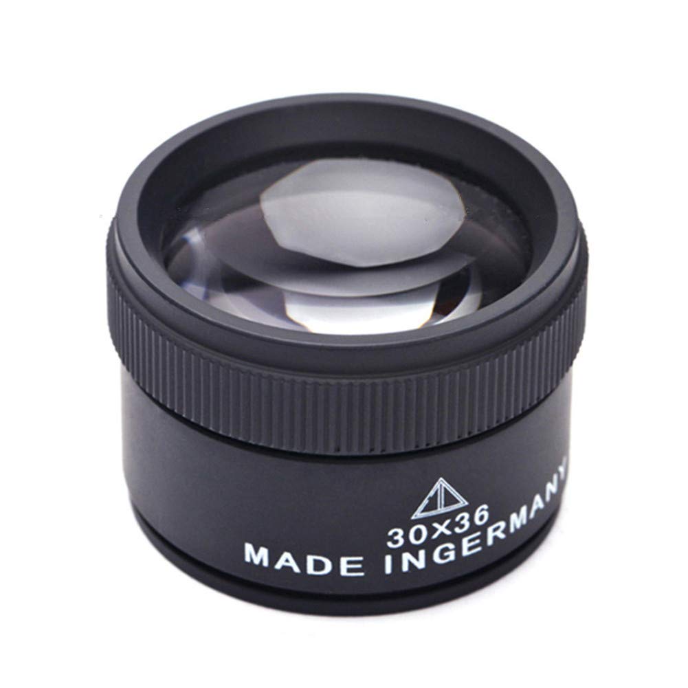 Itoda No Handle 30X Metal Pocket Magnifier Jewelry Appraisal Magnifying Glass Professional Scientific Document Reading Loupe Double Lenses Round Magnifier For Books Newspapers Maps Coins Jewellery Hobbies Crafts