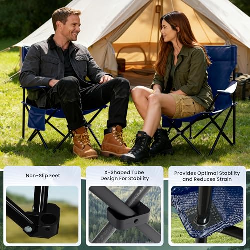 Silla de camping portátil Foristrail modelo Portable Camping Chair color azul marino miniatura 4