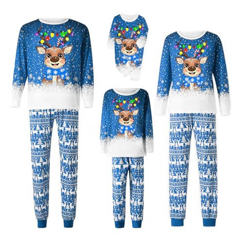WephuPSho Christmas Family Pajamas Xmas Matching Family Pajama Holiday Pjs Xmas Jammies Sleepwear Set