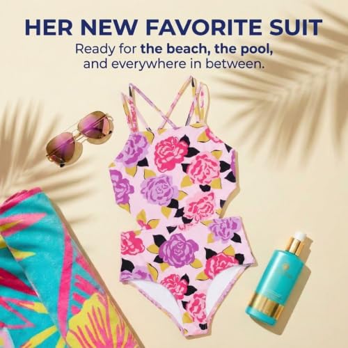 Image of Kanu Surf Girls' Beach Girl Sport Cut-Out One Piece Swimsuit